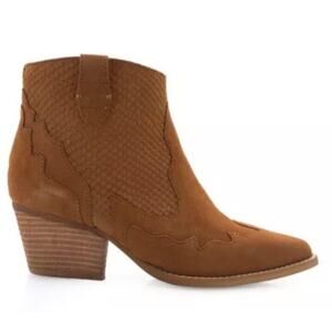 Matisse Footwear "Daphne" Suede Leather Western Ankle Boots Brown 9.5